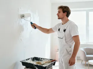 Kobieta czyści żółte plamy na białym materacu za pomocą ściereczki, stosując domowe sposoby na odświeżenie powierzchni.